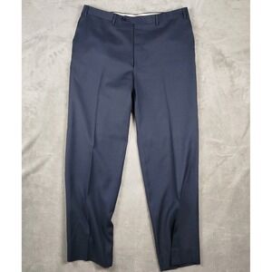Canali 1934 Italy Dress Pants Navy Blue 100% Wool Mens 37x32 Flat Front Luxury